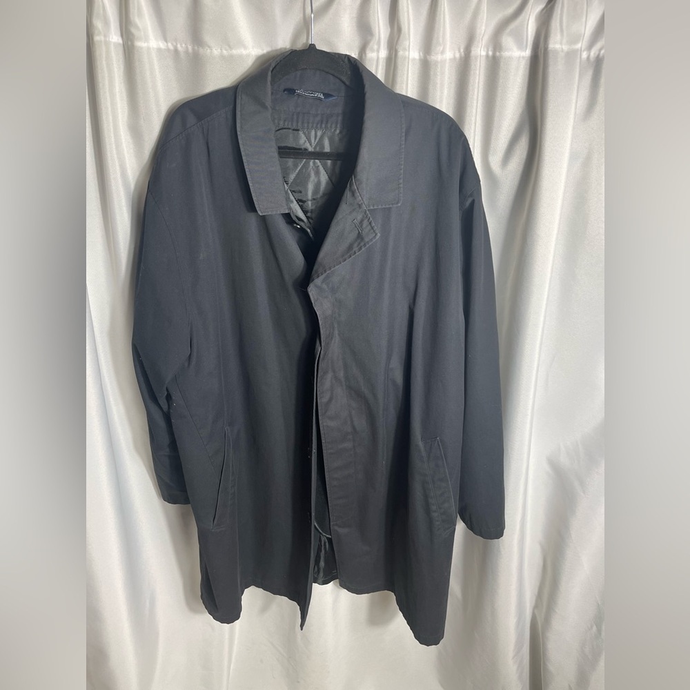 Stafford Big and Tall Men’s XXL Coat Dark Gray Long Button Down